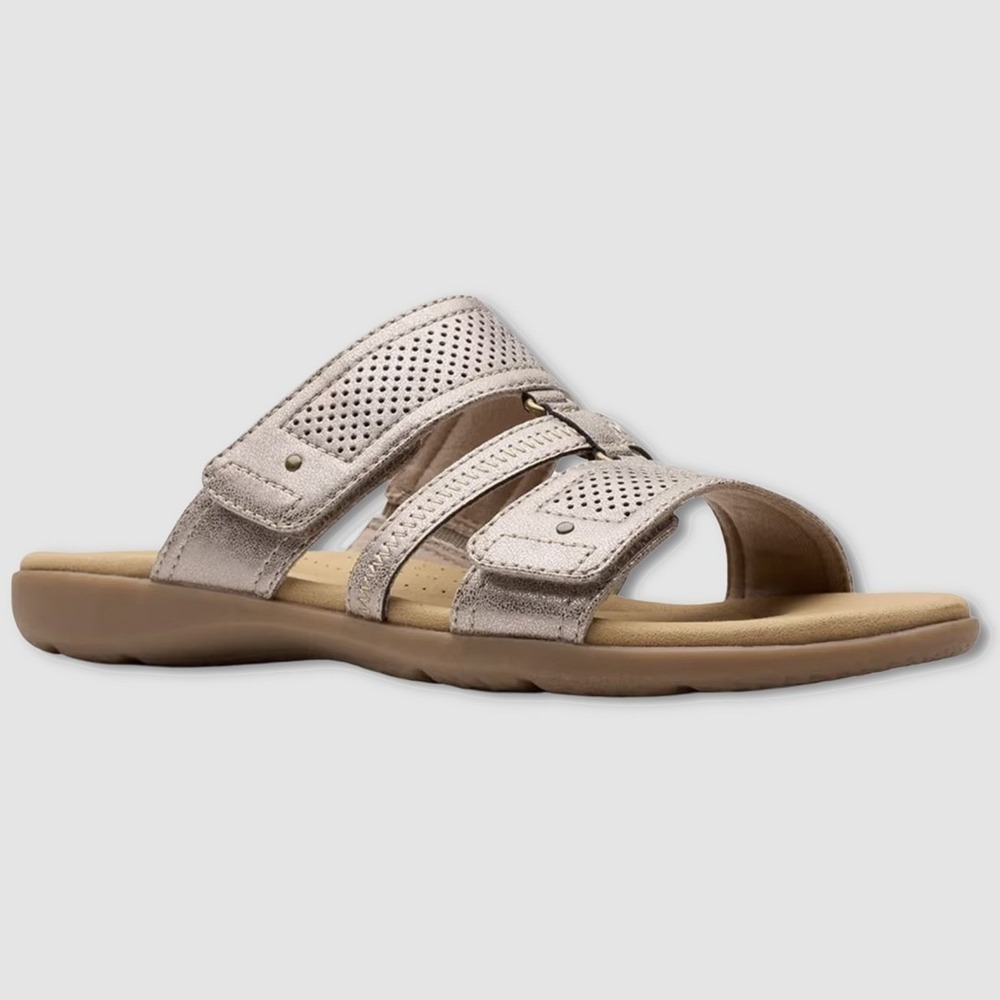 Clarks Elizabelle Ave‎ Sandals - NWT Womens Size 8 Taupe Metallic - #49232-ZZ5